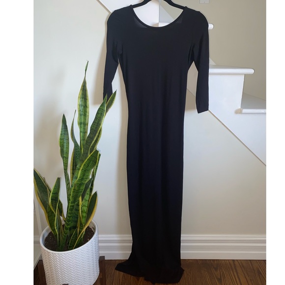 Zara Long Low Back Black Dress - Picture 2 of 5